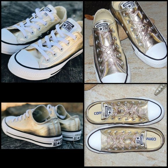converse all star gold metallic